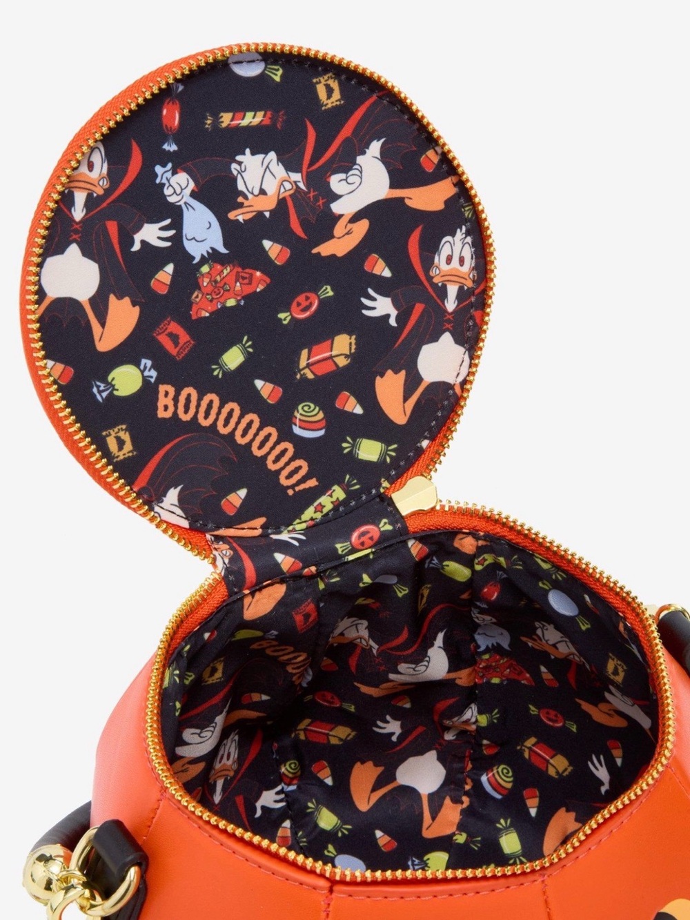 NWT - Loungefly Disney Donald Duck Halloween Devil Jack-o-Lantern Crossbody Bag - Picture 6 of 7
